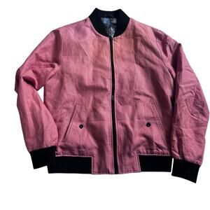 Gianni Feraud Men's Linen Blend Full Zip Bomber Jacket